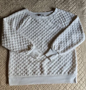 Ann Taylor Loft Damen M Creme Stepp Sweatshirt - Bild 1 von 11
