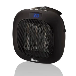 Swan Plug-In Fan Heater with 12 Hour Timer LED Display 700W Portable Lightweight - Picture 1 of 3