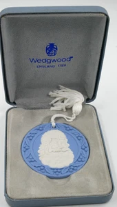 VERPACKTE VINTAGE WEDGWOOD BLAUE JASPERWARE WEIHNACHTEN WEIHNACHTSMANN HÄNGENDE SCHEIBE ORNAMENT - Bild 1 von 4