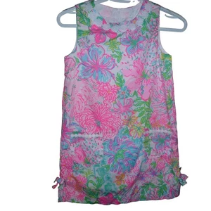Lilly Pulitzer -Little Lilly Classic Shift Dress Floral Smocked Neckline Size 10 - Picture 1 of 13