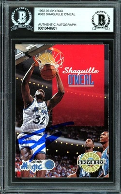 Shaquille Shaq O'Neal Signed 1992-93 Skybox RC 382 Magic Beckett #13446801 - Image 1 of 2