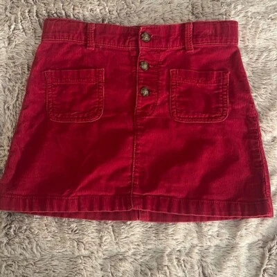 Carter's Red Corduroy Skirt for Kids size 7/7A adjustable waistband,  2 pockets - Image 1 of 4
