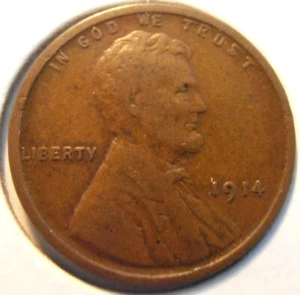 Centavo Lincoln Wheat 1914 P, muy fino (14 PSA5) - Imagen 1 de 4