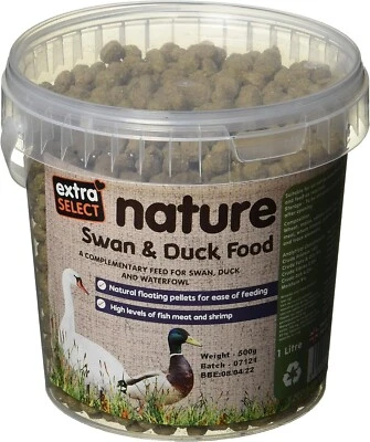 Extra Select Premium Floating Swan and Duck Feed - 1 Litre, Free UK Shipping