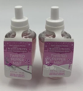 2 Bath & Body Works TWISTED PEPPERMINT Wallflower Oil Plug-in Nachfüllbirnen - Bild 1 von 1