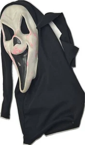 Vtg Stained SCREAM Fun World Div Ghostface Mask Rubber W/ Grin *Pink Stains* - Picture 1 of 7