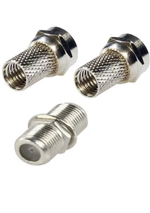 REPARATURSATZ FÜR SKY KABEL Q + HD TWIN KOAX - 4 F STECKER & 2 VERBINDUNGSFÄSSER  - Bild 1 von 1