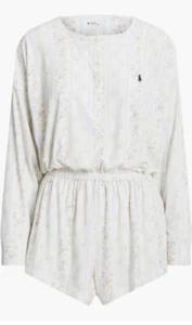 Polo Ralph Lauren Women’s Long Sleeve Romper Pajamas Size Large, NWT, MSRP $108 - Picture 1 of 6