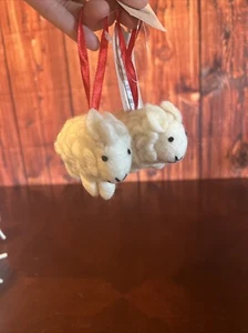Silver Tree Holiday Christmas Felt 2 Sheeps Ornament Xmas Tree Hanging Decor - Picture 1 of 5