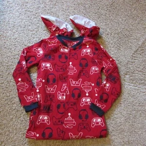 New Carter's Kids 14 Red One-Piece Video Game Controller Fleece Footie Pajamas - Picture 1 of 2