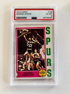1974 Topps George Gervin Rookie RC #196 PSA 6 new Label Freshly Graded - Picture 1 of 2