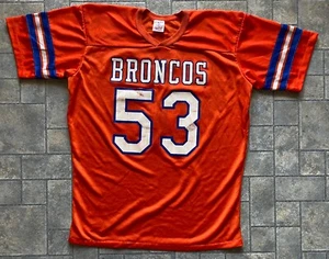 Vintage Rawlings Single Stitch NFL Jersey Denver Broncos Men L 42-44 Made In USA - Picture 1 of 16