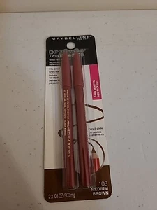 Maybelline Expert Wear Twin Eye & Brow Eyeliner Pencil, Medium Brown 103, - Picture 1 of 4