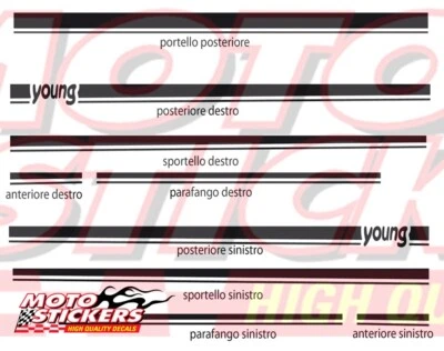 MOTOSTICKERS Fiat Panda Young - kit fasce adesivi perimetrali