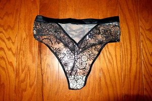 S M L ❤️VICTORIA'S SECRET ❤️PANTIES G V-STRING HIGH Waist Thong LACE RHINESTONES - Picture 1 of 5
