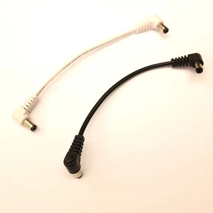 5.5mm x 2.1mm Right Angle to Right Angle Patch Connector Cable - Black or White - Picture 1 of 13