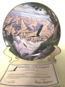 Danbury Mint Collector Plate Guardian of the Canyon Porcelain Signed Wild Life - Picture 1 of 8