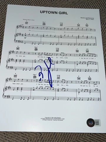 BILLY JOEL SIGNED AUTOGRAPH SHEET MUSIC UPTOWN GIRL GLASS HOUSES MSG BECKETT BAS Cover