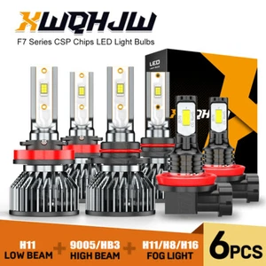 For Honda Pilot 2006-2018 6x 6000k LED Headlight High Low Beam + Fog Light Bulbs - Picture 1 of 8