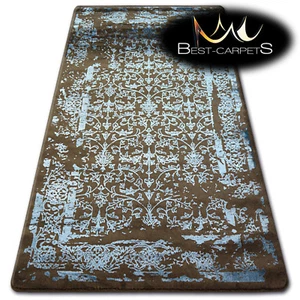 VERY SOFT WOOL & ACRYLIC RUGS brown "MANYAS" Thick & Densely Woven HIGH QUALITY - Picture 1 of 6