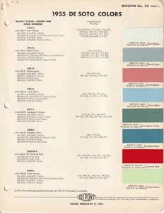 1955 DESOTO DE SOTO FIREDOME FIREFLITE PAINT CHIPS DUPONT - Picture 1 of 4