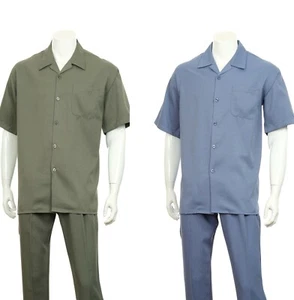 MEN'S SHOR SLEEVES WALKING SUITS SOLID DESIGEN BY FORTINO LANDI M2976 - Picture 1 of 11