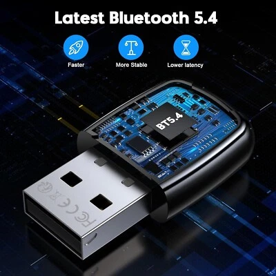 Bluetooth 5.4 USB Dongle Adapter for PC -Wireless Audio Low Latency Windows 7-11 - Image 1 of 4