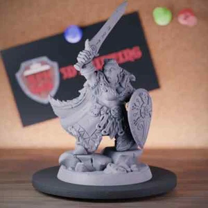 Dwarf Queen Miniature Female Warrior Mini Dungeons and Dragons Mini DnD 5e TTRPG - Picture 1 of 8