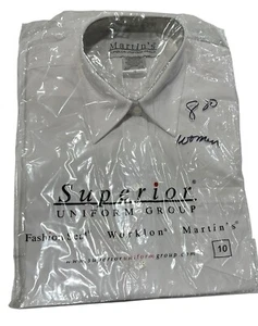 2 Pack Classic Dress Shirt White Long Sleeve Career Wear Size 10 Office Uniform - Picture 1 of 3