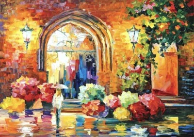 Jigsaw Puzzle for Adult Kids Toys 1000 pcs Rainy Night In Old City Oil Painting - Image 1 of 2