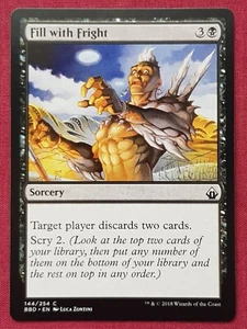 Magic The Gathering BATTLEBOND FILL WITH FRIGHT black card MTG - Picture 1 of 2