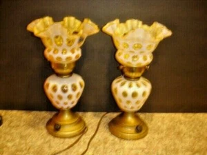 FENTON Honeysuckle Opalescent Coin Dot LAMP, RARE AND OLD 1948-1949 LAST ONE - Bild 1 von 12