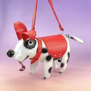 Bolso Bandolera Bolso de Mano Schatzi Bull Terrier Mancha de Metal Cuero Rojo Blanco - Imagen 1 de 24