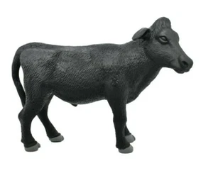 Cow Black Steer Realistic Small Toy Model Plastic Replica Barn Animal 6" MA02 - Picture 1 of 12