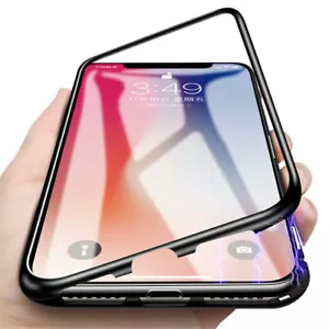 Magnetic Adsorption Phone Case Glass Cover For iPhone X Xs Xr 7/8 - Zdjęcie 1 z 13