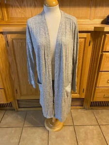 NWT Soma Brushed Cozy Rib Duster (Black & White Cross Dye) XL - Picture 1 of 9