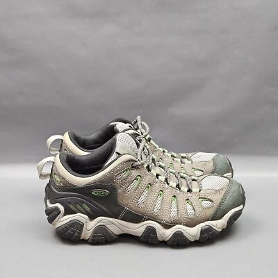 Oboz Sawtooth Low Hiking Shoes Womens 6 Gray Green Leather Trail Walking Sneaker - Image 1 of 4