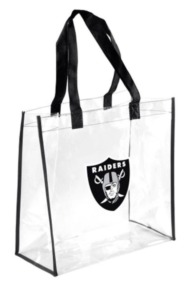 2013 NFL Football Clear See Thru Reusable Bag - Pick Team Oakland Raiders