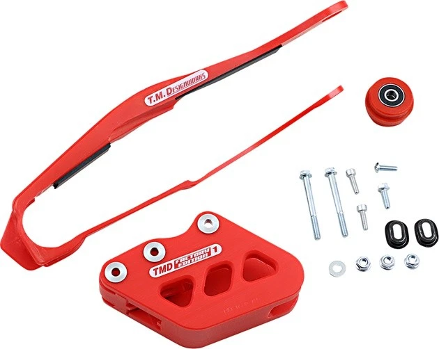 Kit de 1 cadena deslizable y guía TM Design Dirt Cross Factory Edition rojo DCK-OR1-RD Foto 1 de 1
