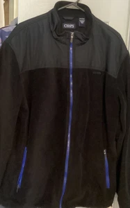 Chaps Men Full-Zip Colorblock Polar Fleece Jacket Black Size XL MSRP $84 - Picture 1 of 4