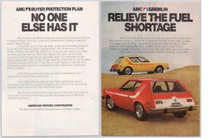 AMC Gremlin Vintage 2 Page Print Ad 1974 Relieve Fuel Shortage Collector - Picture 1 of 3