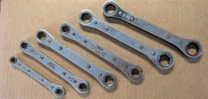 Snap On Tools Double Box End RATCHETING Wrenchs VINTAGE SEIZED UP PARTS DISPLAY - Foto 1 di 13