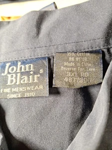 VTG John Blair Zip Shirt Grandpa Pockets Vintage Blue 3XL Reg NEW - Picture 1 of 6