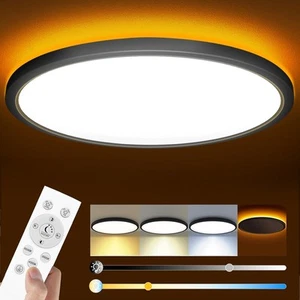 slochi Dimmable Ceiling Light, 24W Bathroom Ceiling Light with Remote Control - Picture 1 of 7