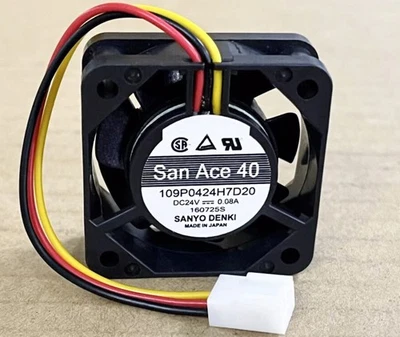 SANYO San Ace 109P0424H7D20 24V 0.08A 4015 4cm Chassis Industrial Cooling Fan - Image 1 of 4