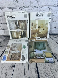 Lot of 4 Home Decorating Sewing Patterns - Chair Cover, Drapes and Curtains - Picture 1 of 5