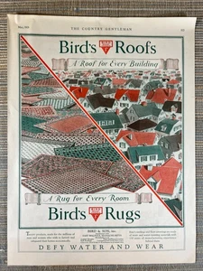 Bird's Roofs & Rugs Neponset East Walpole Massachusetts 1926 Vintage Print Ad - Imagen 1 de 1
