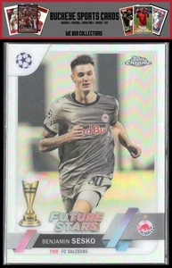2022-23 Topps Chrome UEFA Club Competitions Refractor Benjamin Sesko #177 - Picture 1 of 2