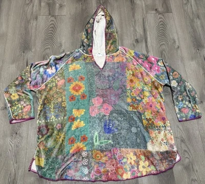 Moletom com capuz Natural Life aconchegante cobertor boho tamanho grande floral tamanho único - Imagem 1 de 3