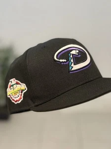 Sombrero Club 7 5/8 Arizona Diamondbacks Cúpula Negra Gris UV Noho Corona de Batalla - Imagen 1 de 3